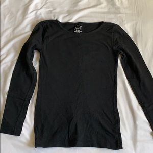 J Crew Black Boat Neck Top